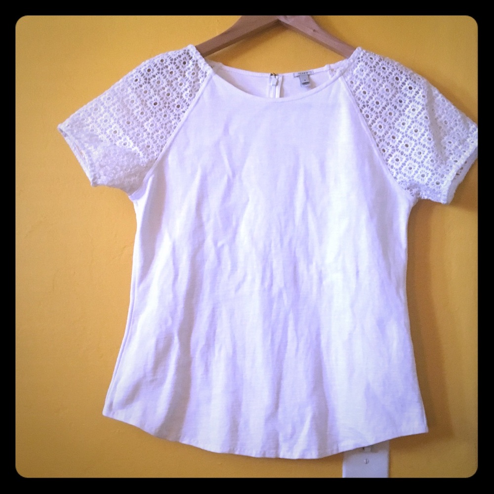 J.crew lace sleeves top